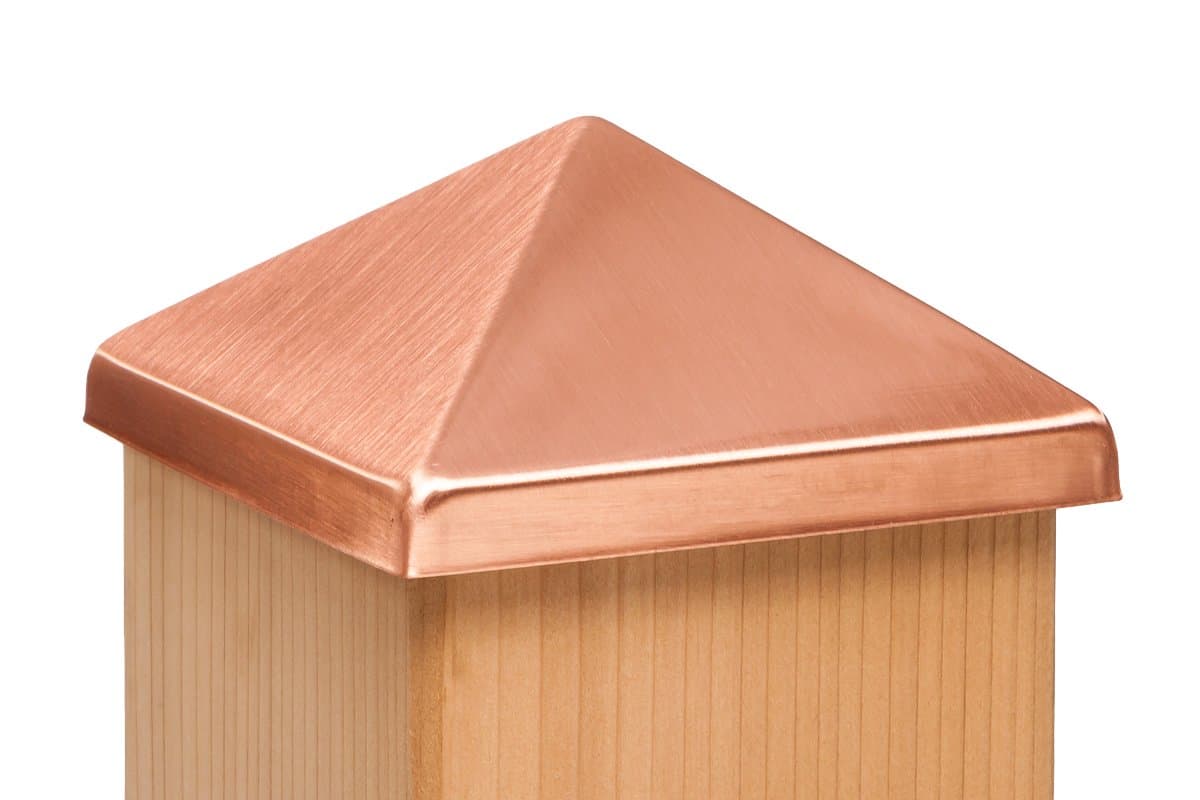 4x4 Post Point Cap - Solid Copper - Designed to fit Over a 3-1/2" x 3-1/2" Fence Post Top