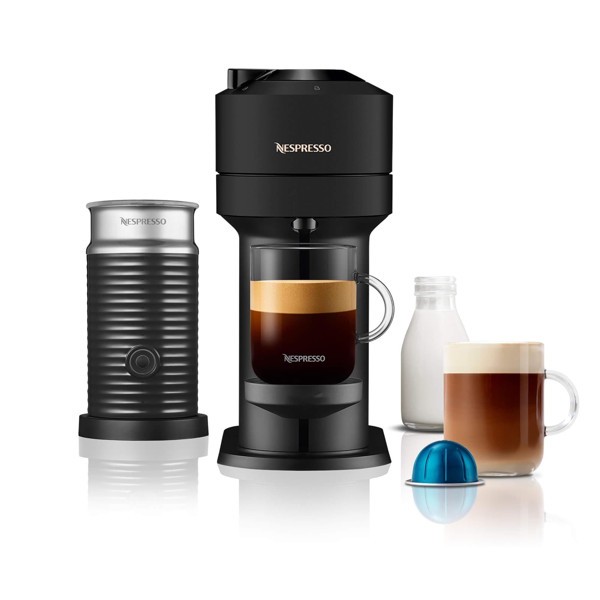 ENV120.BMAE Vertuo Next Automatic Pod coffee machine with milk frother for Espresso, Cappuccino & Latte by Magimix in Matt Black [Amazon Exclusive]