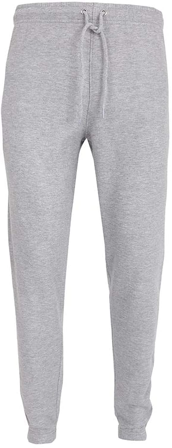 Mens Elasticated Hem Jog Pants/Men Plain Jogging Bottoms Fleece Sports Trousers
