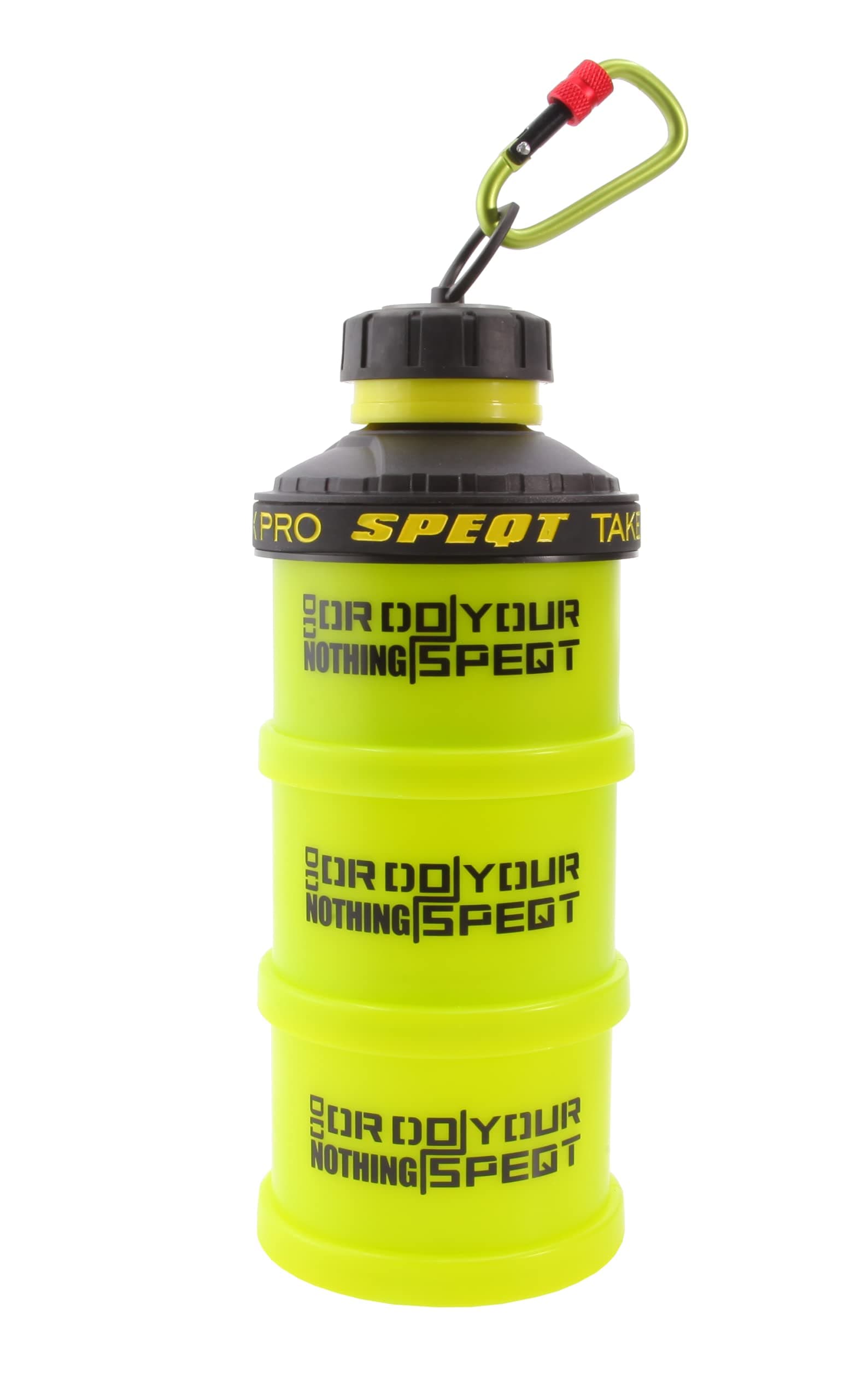 SPEQT Protein Powder Stackable Container,with Carabiner&Carrying Lanyard,Twist Lock Supplement Storage,Portable Protein Powder Container To Go for Pre/Post Workout,Fitness,Travel,Gym