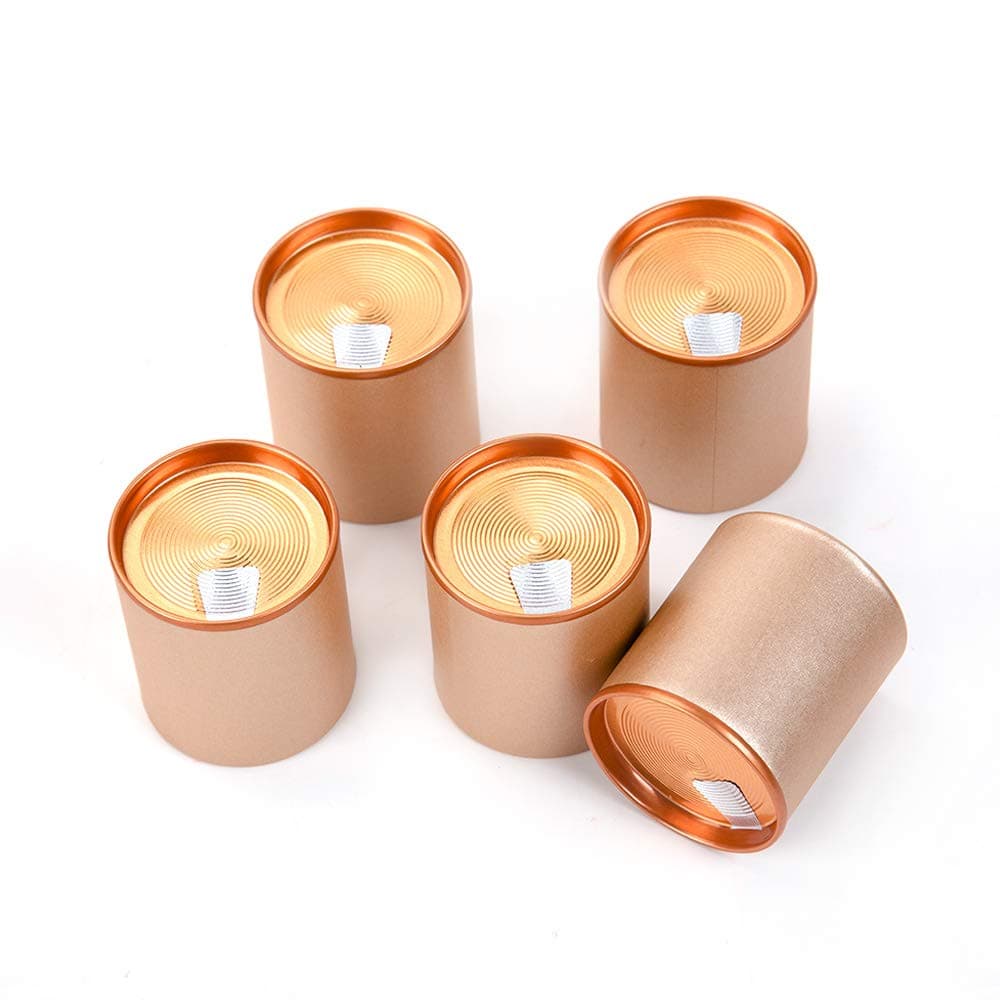 Tianhui Colorful Storage Containers Canister Set with Easy Peel-Off Airtight Aluminum lid for Coffee and Loose Tea (Brown, 5-Large)