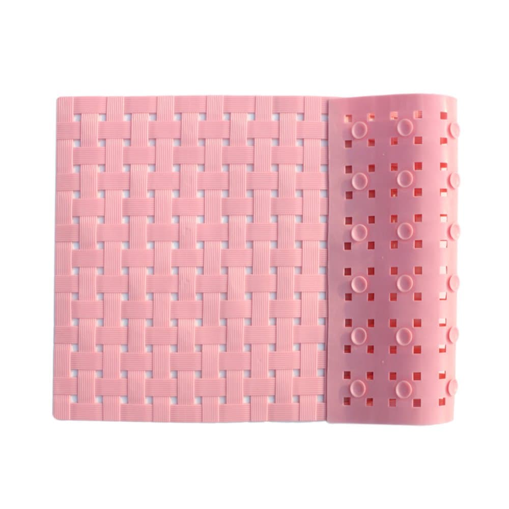 ALL PRIDE Bathtub and Shower Mat, Non Slip, Machine Washable, Woven Design, Best Choice for Kids Bath Mat for Tub and Shower, 27 x15 Inch, Pink