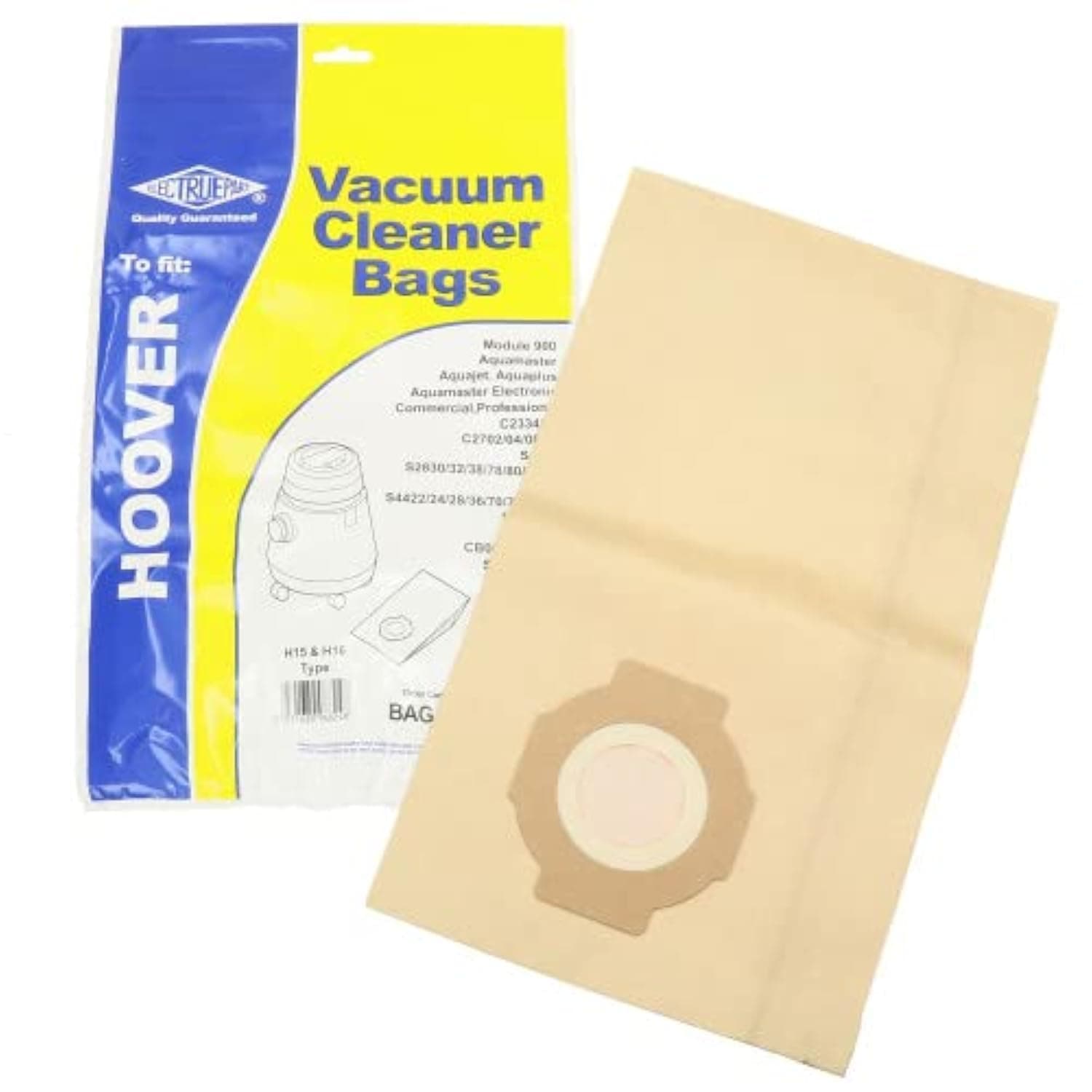 Hoover H15 & H16 Type Vacuum Dust Bags for Hoover Aquamaster, Aquajet, Dry Tub (Pack of 5)