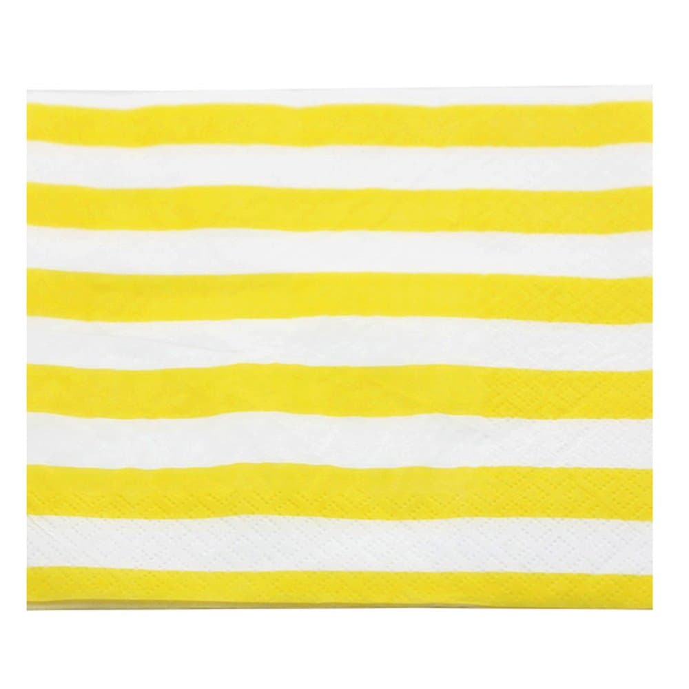 YouMeBest Biodegradable Striped Paper Party Napkins,Yellow, 100 Count