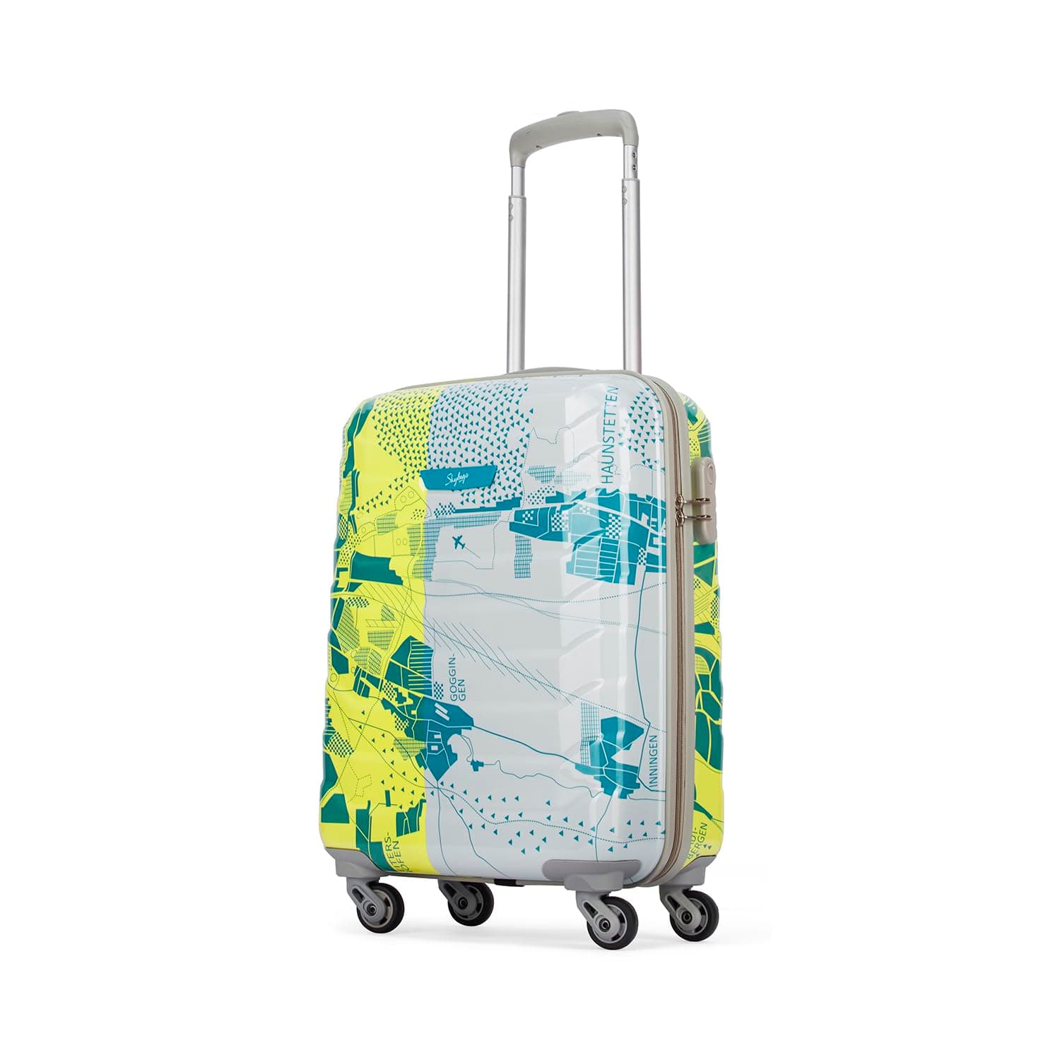 Cabin Acrylonitrile Butadiene Styrene (Abs) Trooper Hard Luggage (55Cm) | Luggage Trolley with 4 Spinner Wheels and Resettable Combination Lock | Lime Green Small