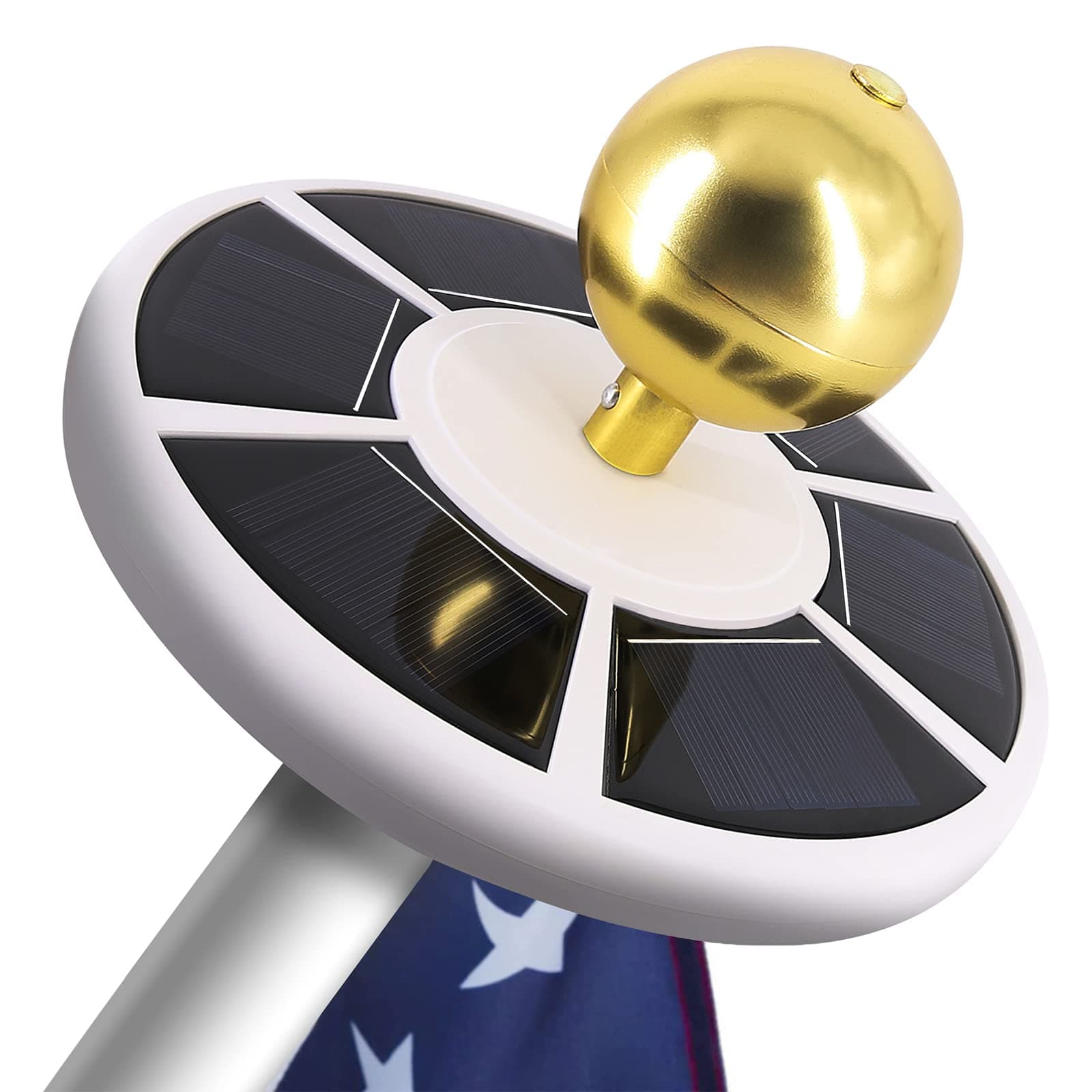 Hoople Flag Pole Light Solar Powered - Waterproof, Solar Flag Pole Light for 15 to 25 Ft In-Ground Flag Pole, Super Bright Flag Pole Solar Light from Dusk to Dawn for 12+ Hours, Auto On/Off (26 LED)