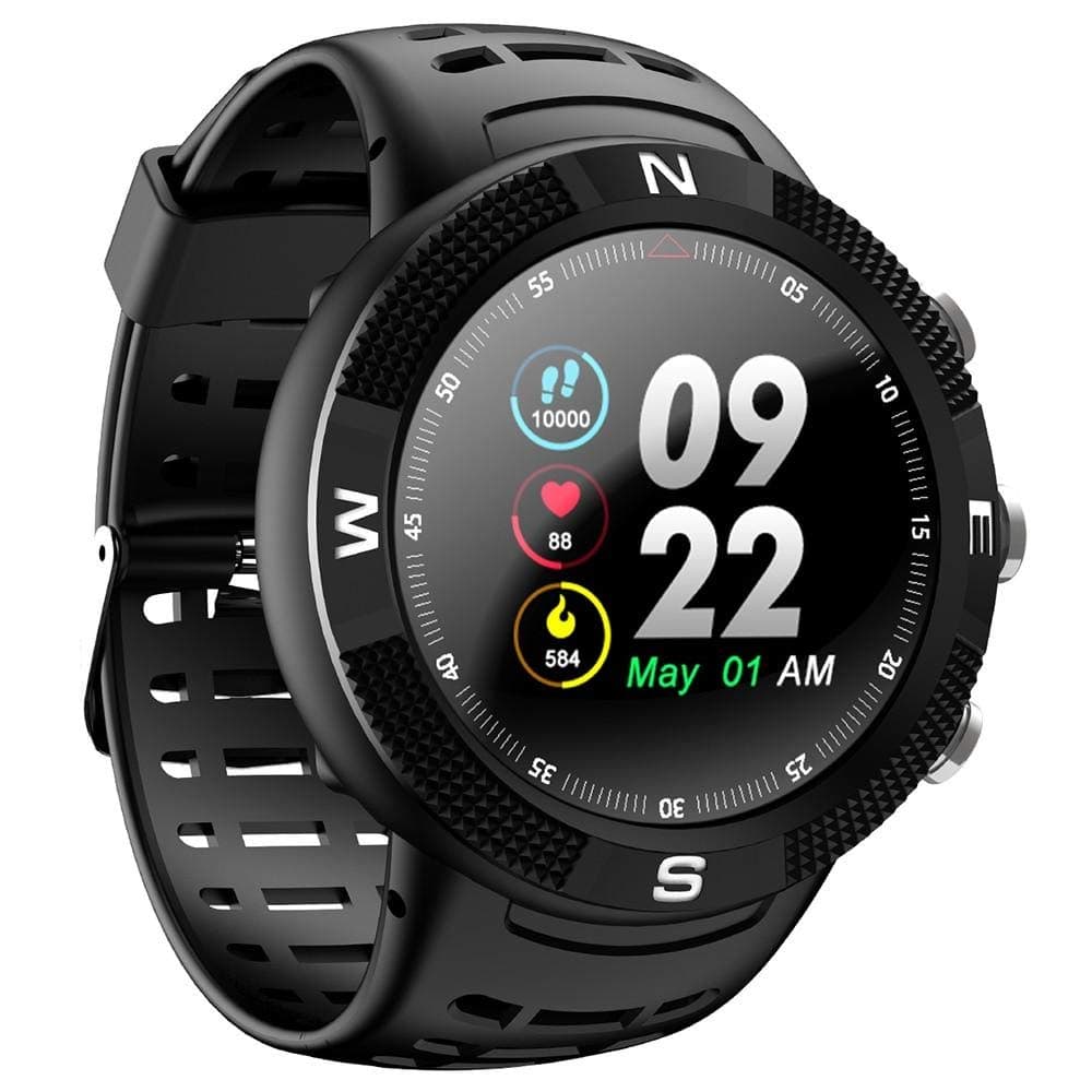 DTNO.I NO.1 F18 Smartwatch Sports Bluetooth 4.2 IP68 Waterproof Smart Watch GPS Call Message Reminder Pedometer Sleep Monitor (Lava Red)