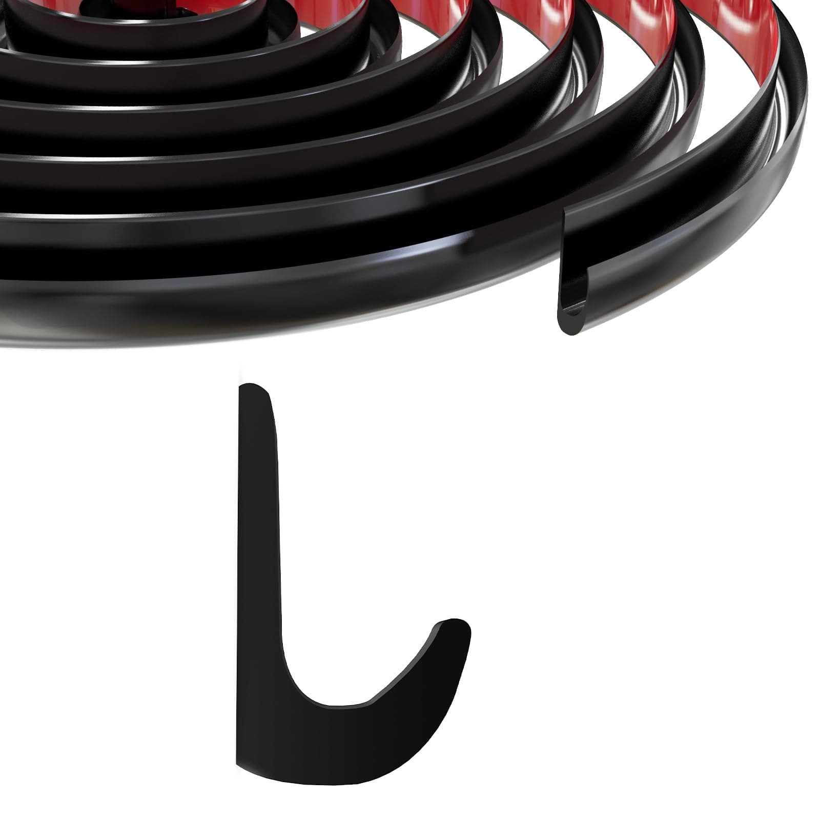 Ameri 16FT PVC Rain Gutter with J-Shape Drip Rail Easy to Install Flexible Adhesive Drip Rail Molding for Cars, Vans, RVs and Boat, to Control Water Runoff, Black