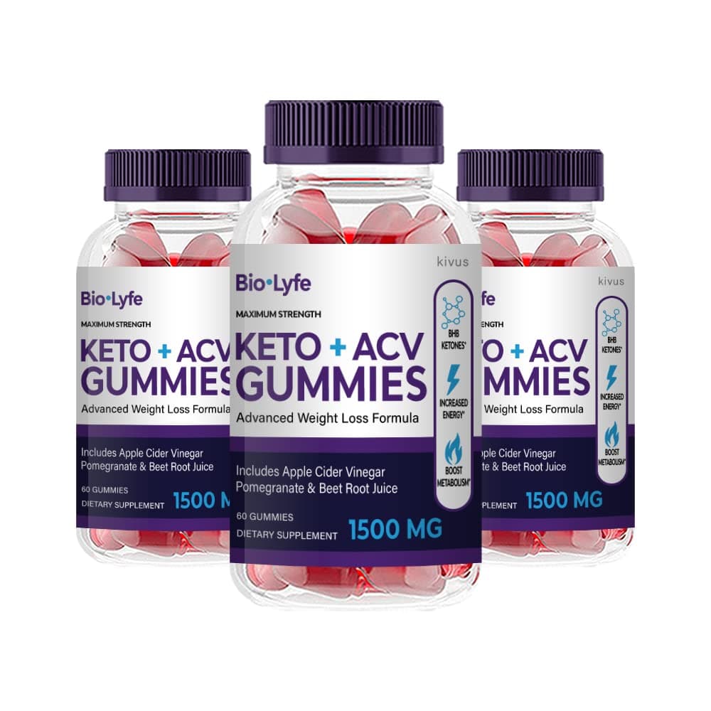 (3 Pack) BioLyfe Keto - Bio Lyfe Keto+ACV Gummies (180 Gummies)