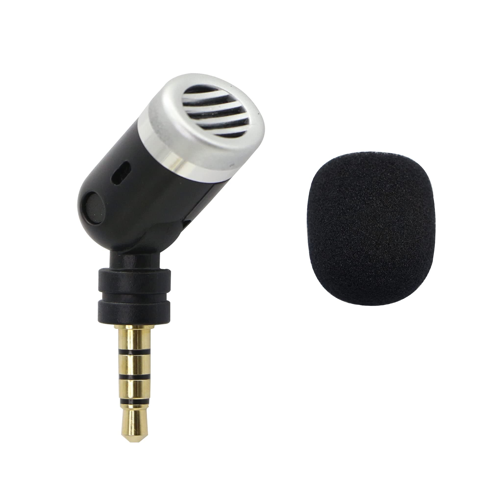 GINTOOYUN SmartMic Mini TRRS Condenser Microphone,3.5mm Flexible Microphone for Video Vlogging,Camera,Video Conference,Laptop, etc (Black-TRRS)