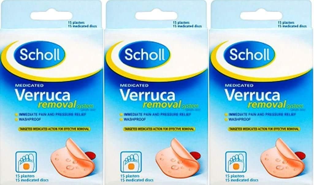 Scholl Verruca Removal Plasters 15 Plasters x 3 Packs