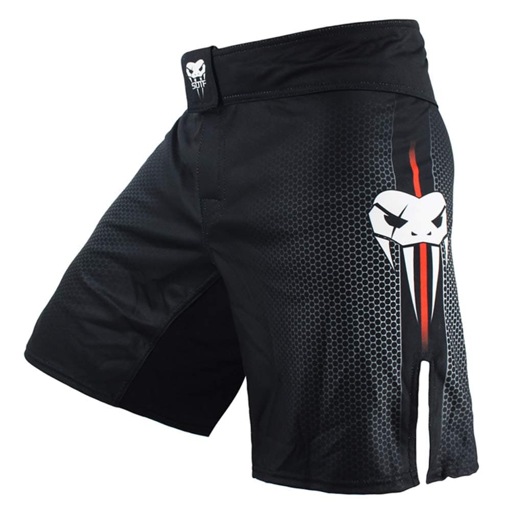 SOTFBoxing Shorts for Men Training Fight MMA BJJ with Pocket Gray