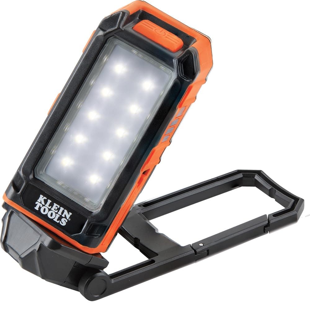 Klein Tools 56403 LED Light, Rechargeable Flashlight / Worklight with Kicksta...