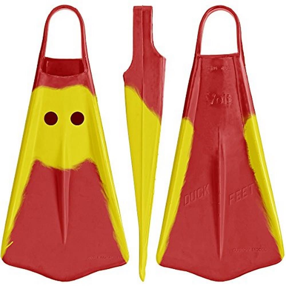 VOIT Duck Feet Fins, Red & Yellow, Size 9-11