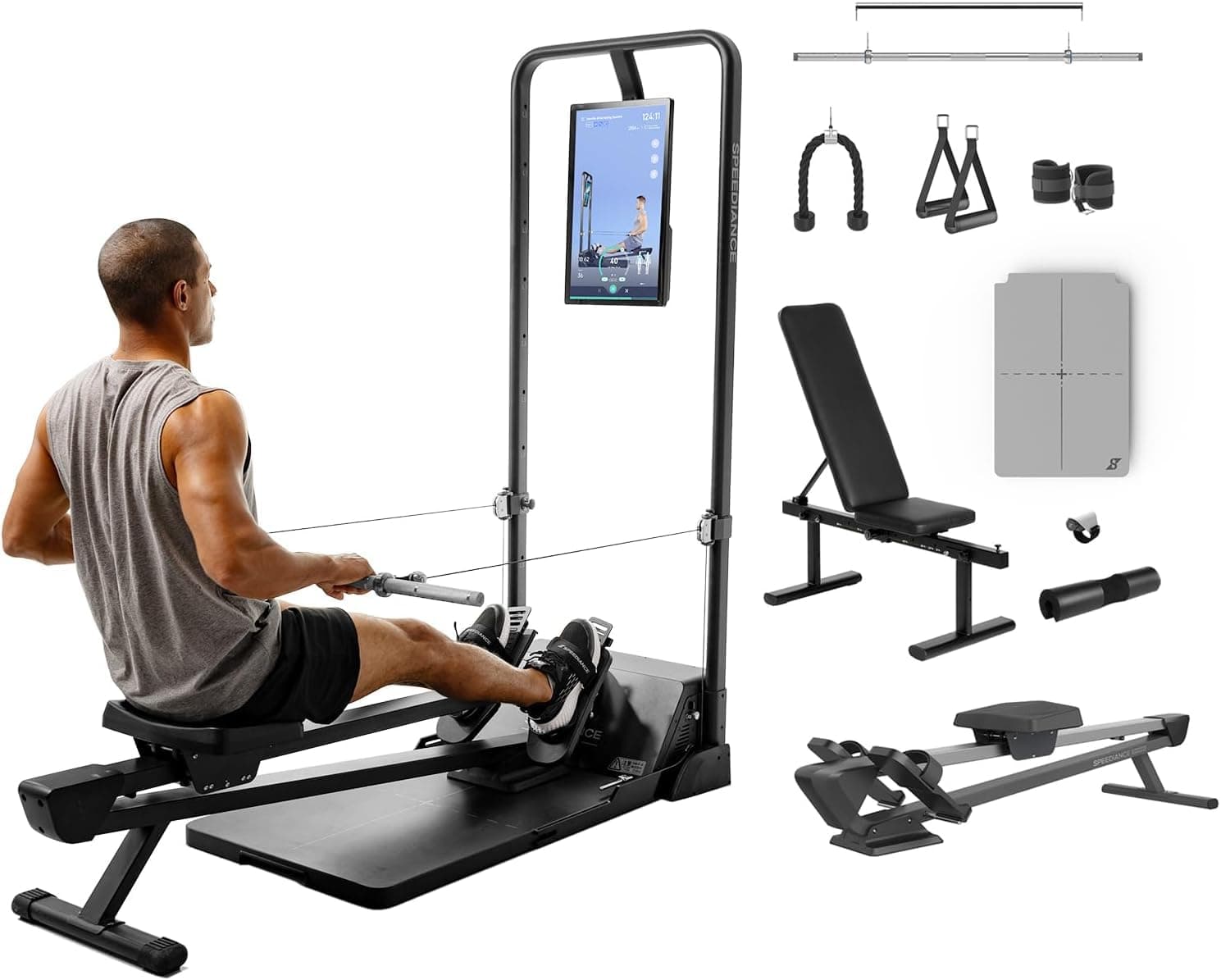Speediance Smart Home Gym System, Multifunctional Smith Machine Home Gym Power Cage, Portable Cable Machine for Home Workout, Full Body Strength Training Fitness Exercise Machine