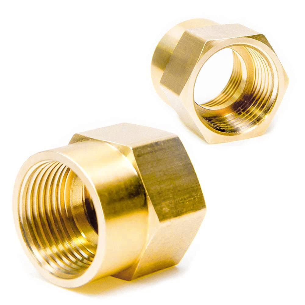 Joywayus 3/4" NPT Thread Female × 1/2" NPT Thread Female Brass Pipe Fitting Adapter (Pack of 2)
