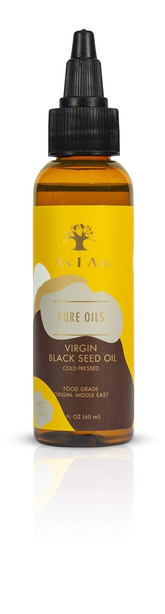 Pure Oils Virgin Black Seed Oil - 2 ounce - Cold Pressed Anti-Oxidant - 100% Pure Unrefined Nigella Sativa Seed Oil - Rich in Omega-6 and Omega-9 Fatty Acids - Enriched with Phytosterols
