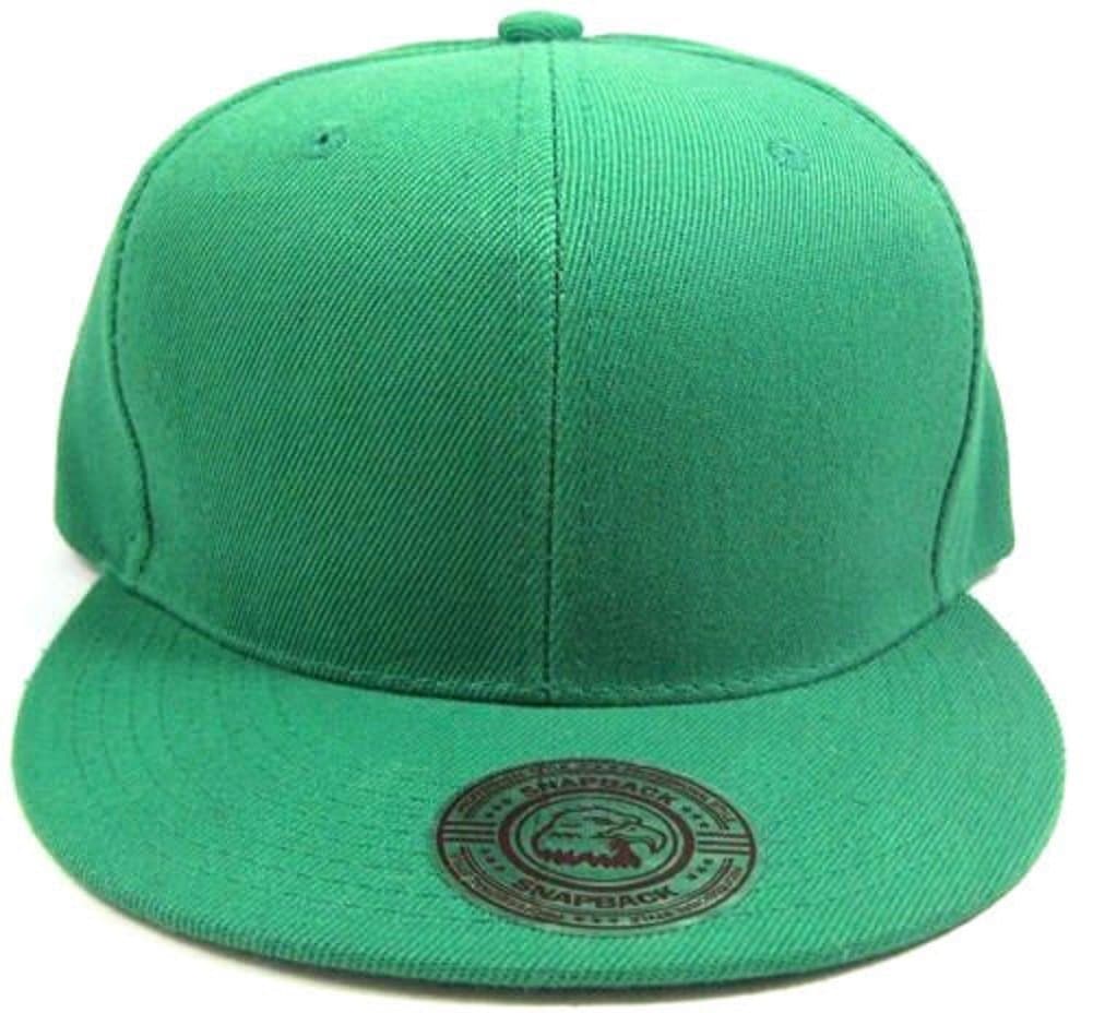 Green Blank Snapback Hat Cap Plain Solid