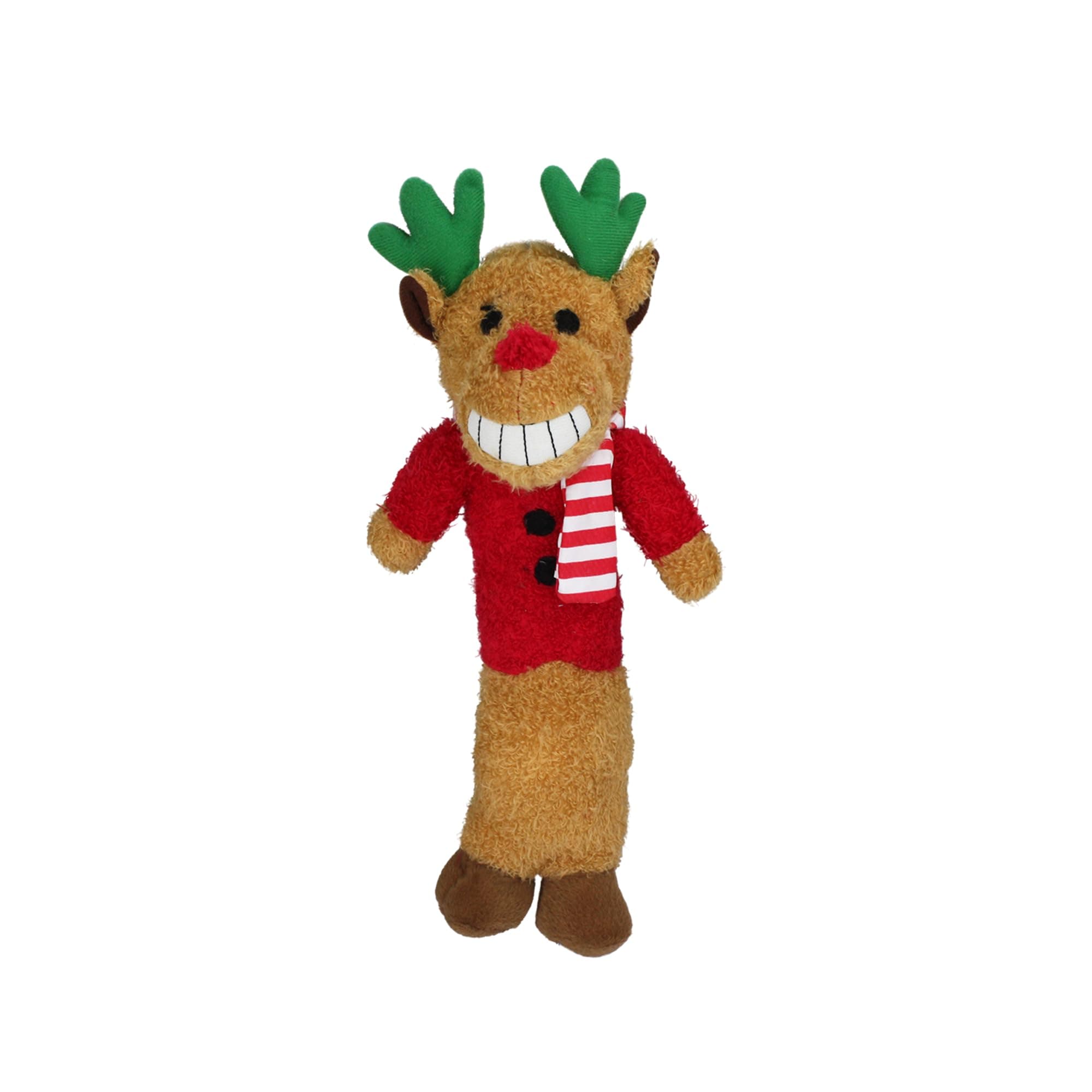 Original Loofa Reindeer Dog Plush Toy - Squeaky Toys for All Dogs - Extra Soft Plush - Stuffed Animal for Cuddling & Playing - Cute Dog Pet Toy (12”)