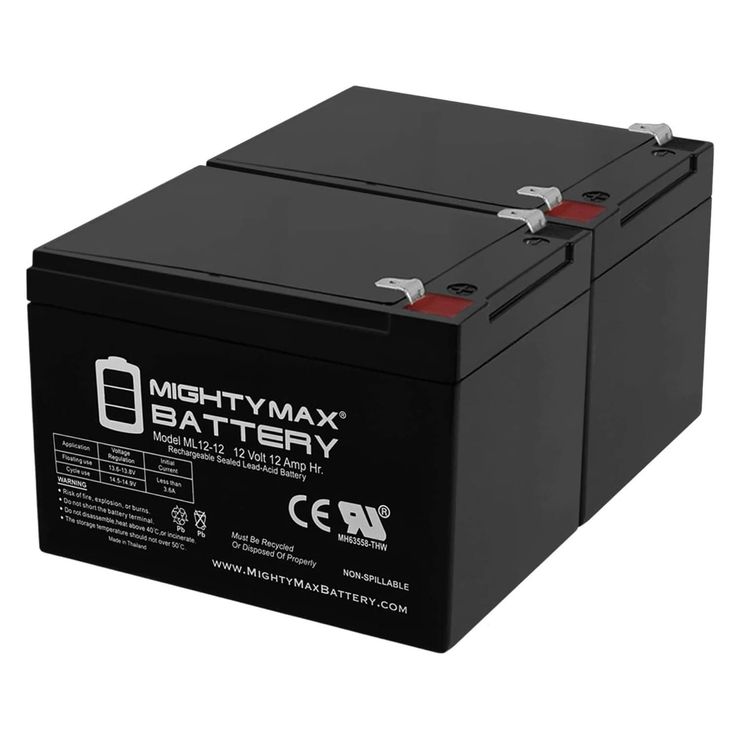 Mighty Max Battery 12V 12AH Go-Go Elite Traveller SC40E, SC44E - 2 Pack Brand Product