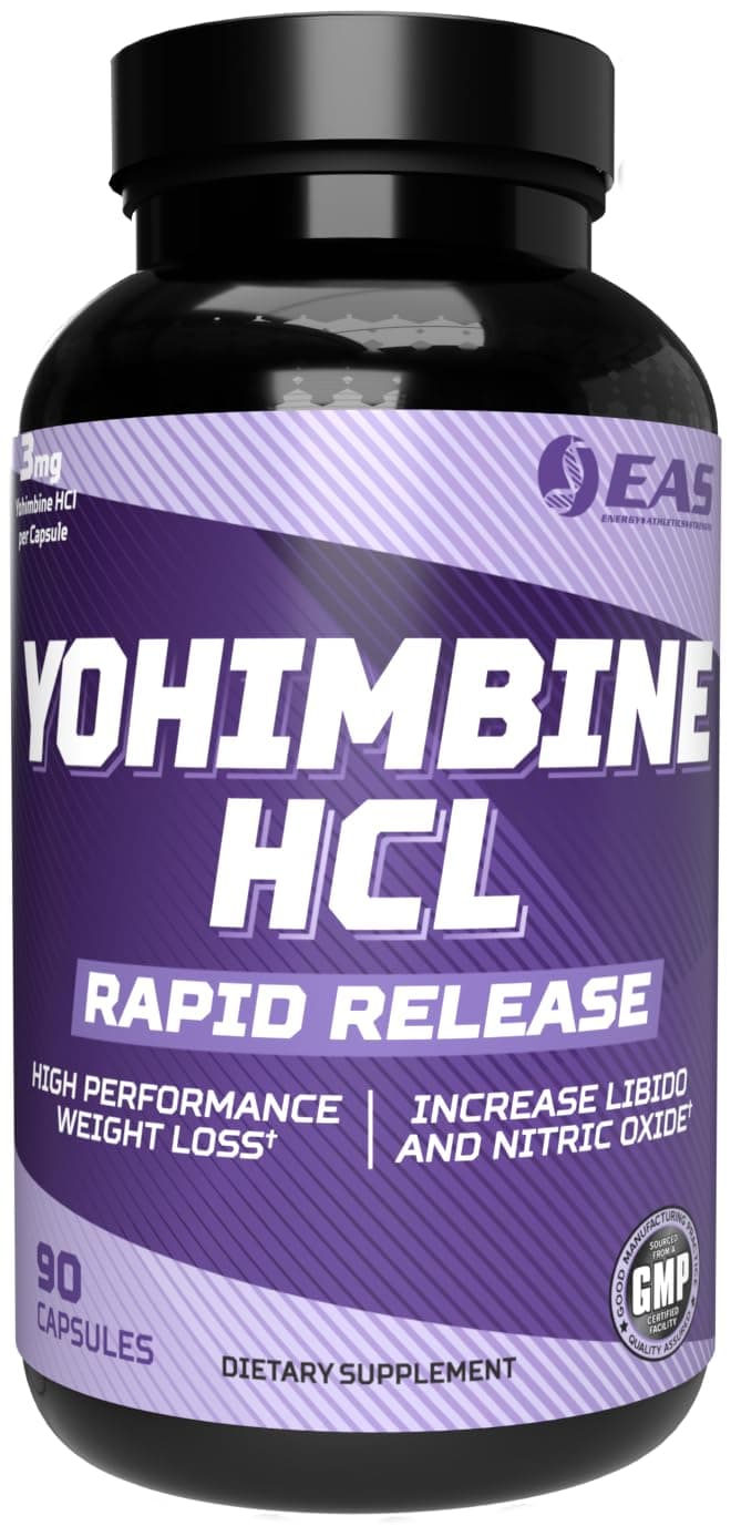 Yohimbine HCL | Improved Weight Loss & Athletic Performance | Rapid Release Technology | Gluten Free, Non GMO, Vegetarian Friendly | 90 Capsules