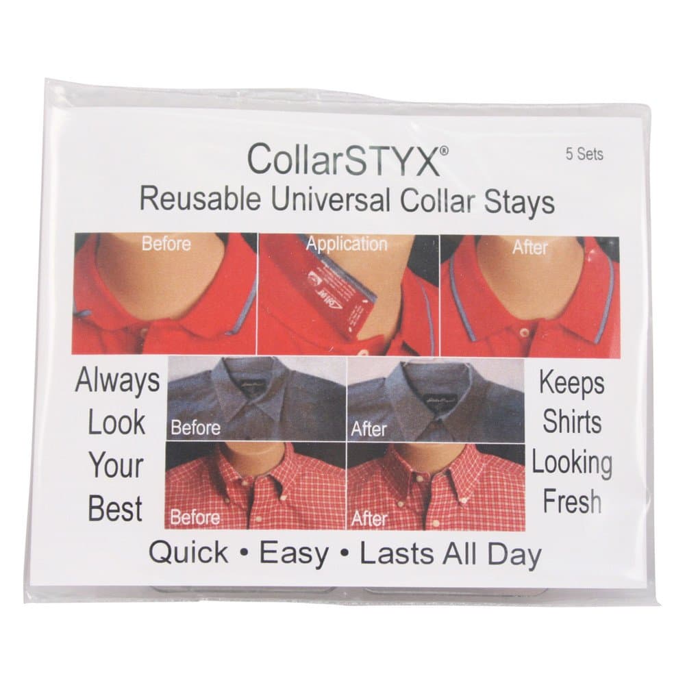 Collar Stays 5 sets (=10), Adhesive, Reusable