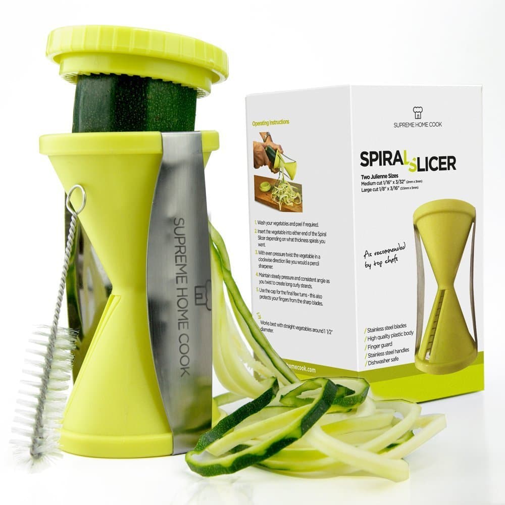 Supreme Home Cook. Vegetable Spiral Slicer, Julienne Slicer, Vegetable Cutter & Veggie Pasta Noodle Maker.