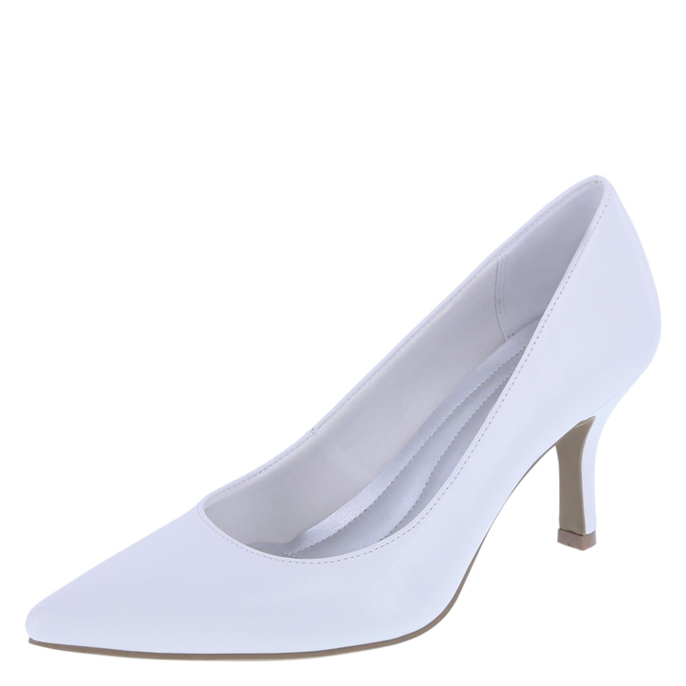 Comfort Plus by Predictions Women's White Women's Janine Pointy Toe Pump 13 Regular