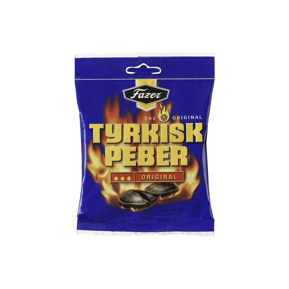 FazerTyrkisk Peber Original Hot Salmiak & Pepper Candy (150g) - Pack of 2