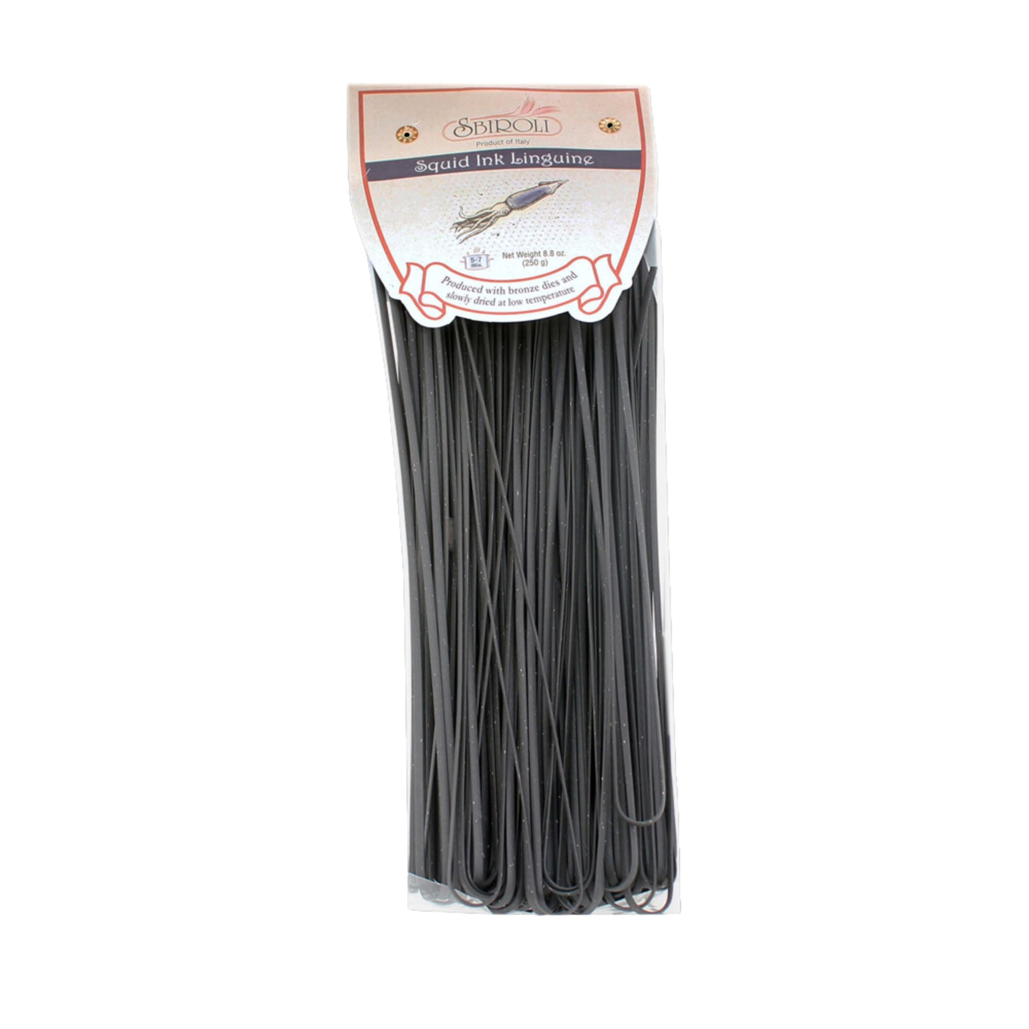 SBIROLI Linguine Squid Ink Flavor, 8.8 Ounce