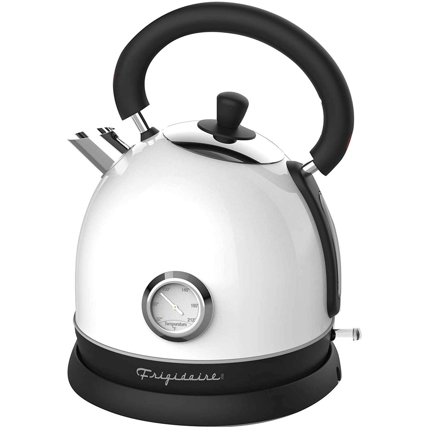 Frigidaire EKET125-WHITE Retro Electric Hot Water Kettle with Speed Boil Tech, Bpa-Free, 1.8, Stainless Steel, White