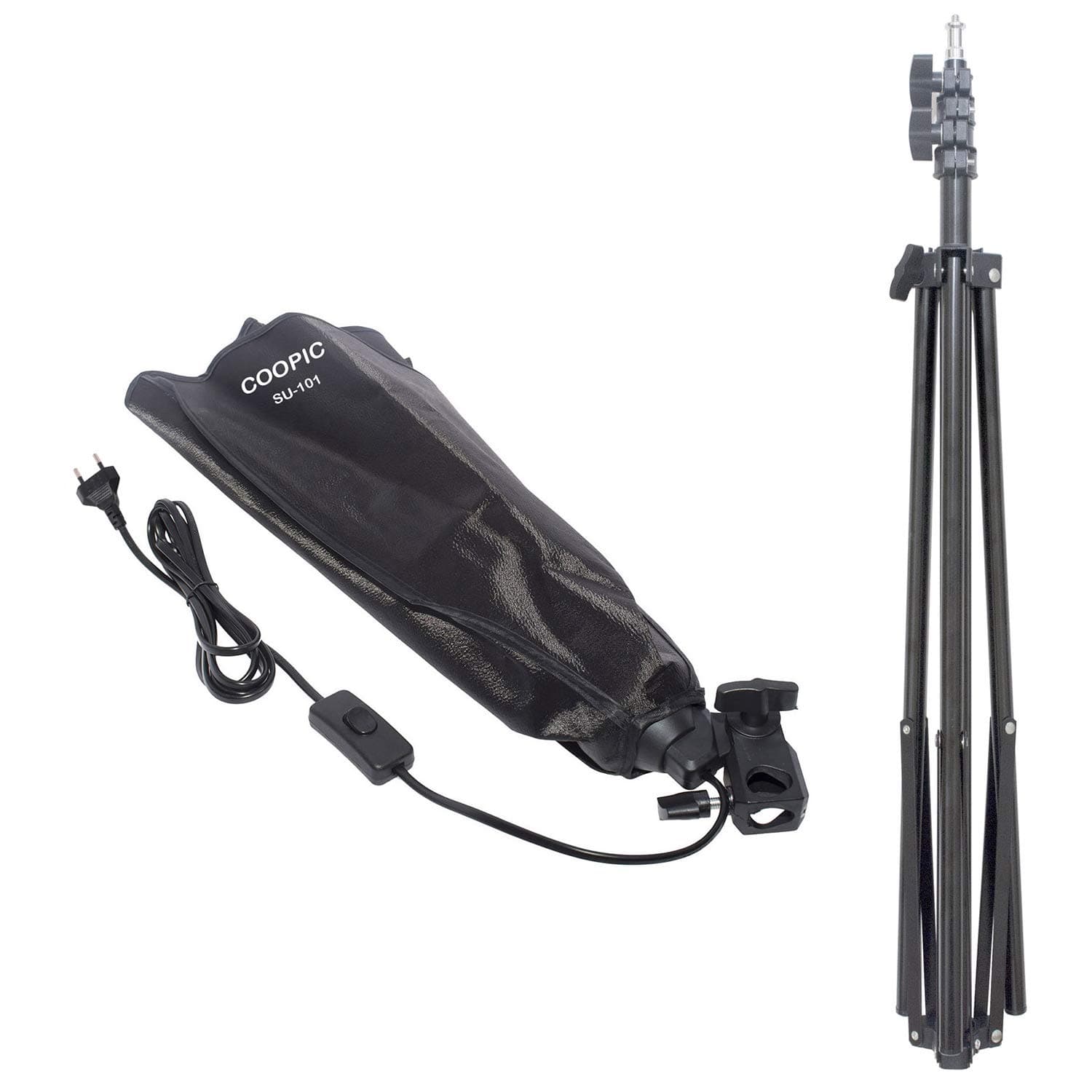 COOPIC Create Cool PicturesSU-101 Photography Rectangle Continuous SoftBox Lighting Kit: (1) 50x70cm SoftBox (1) Light Stand for Photo Studio Equipment Set