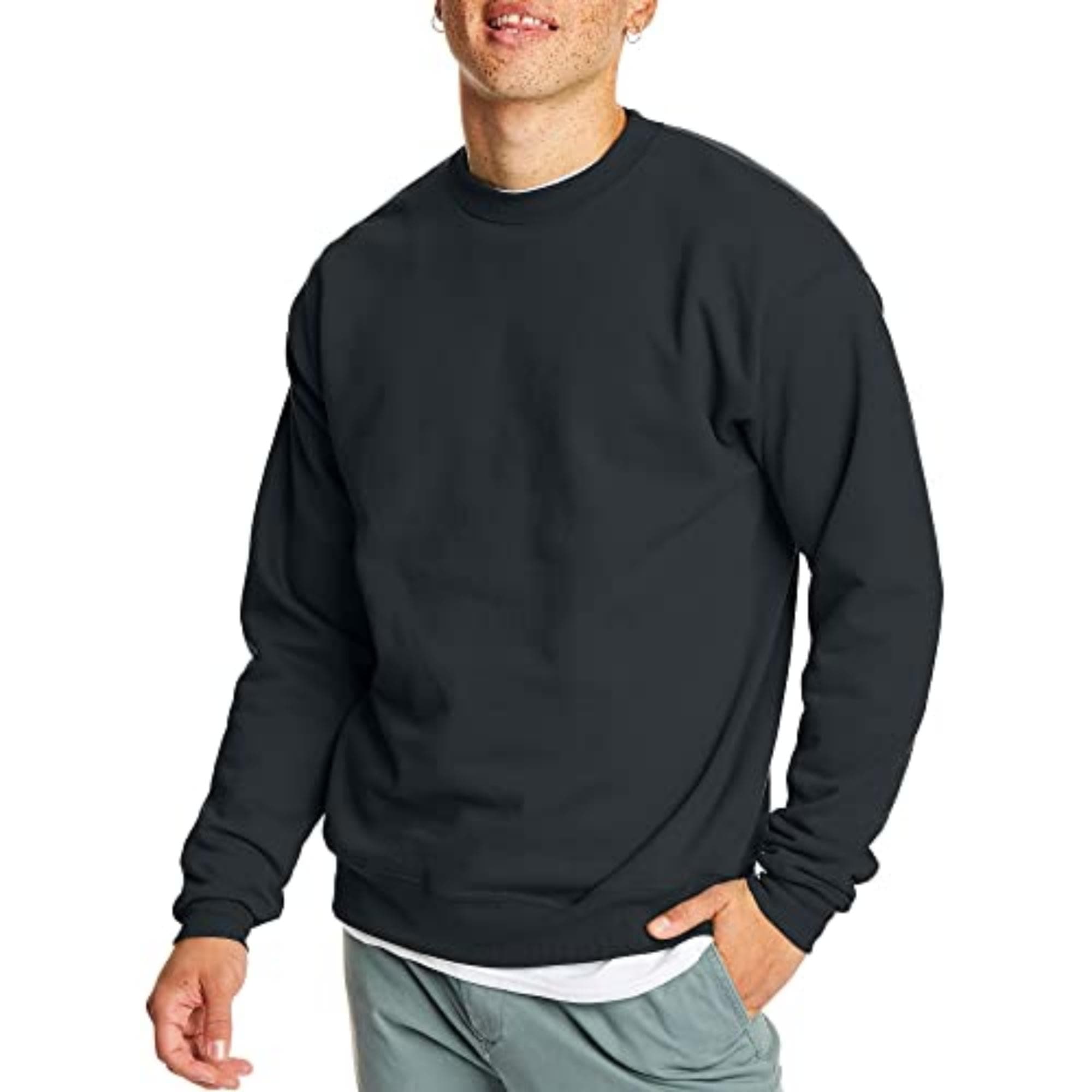 Hanes Men's Sweatshirt, EcoSmart Fleece Crewneck Sweatshirt, Big & Tall Available, 1 or 2-Pack