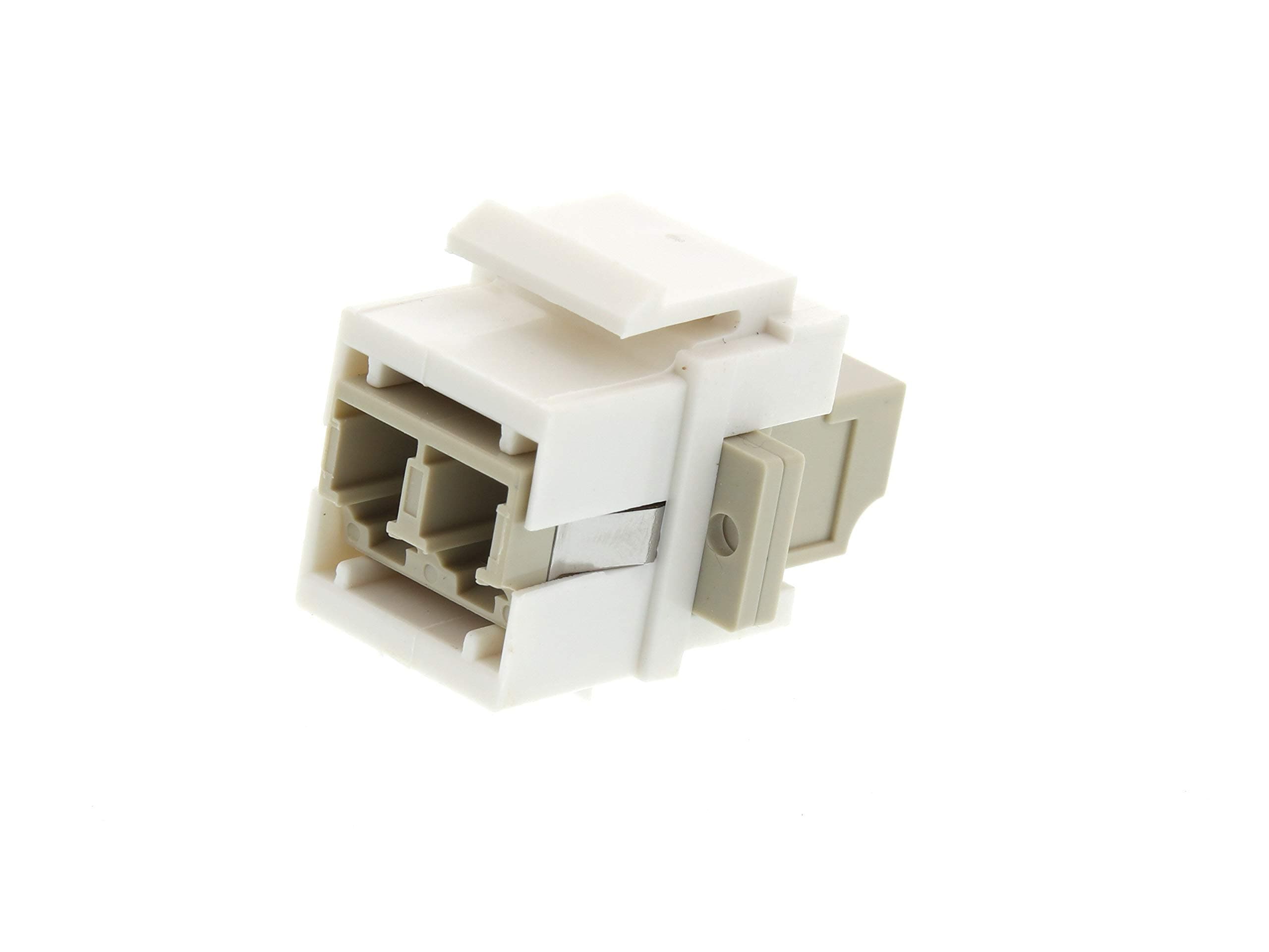 Networx Fiber Optic Keystone Coupler - LC to LC Multimode Duplex - White