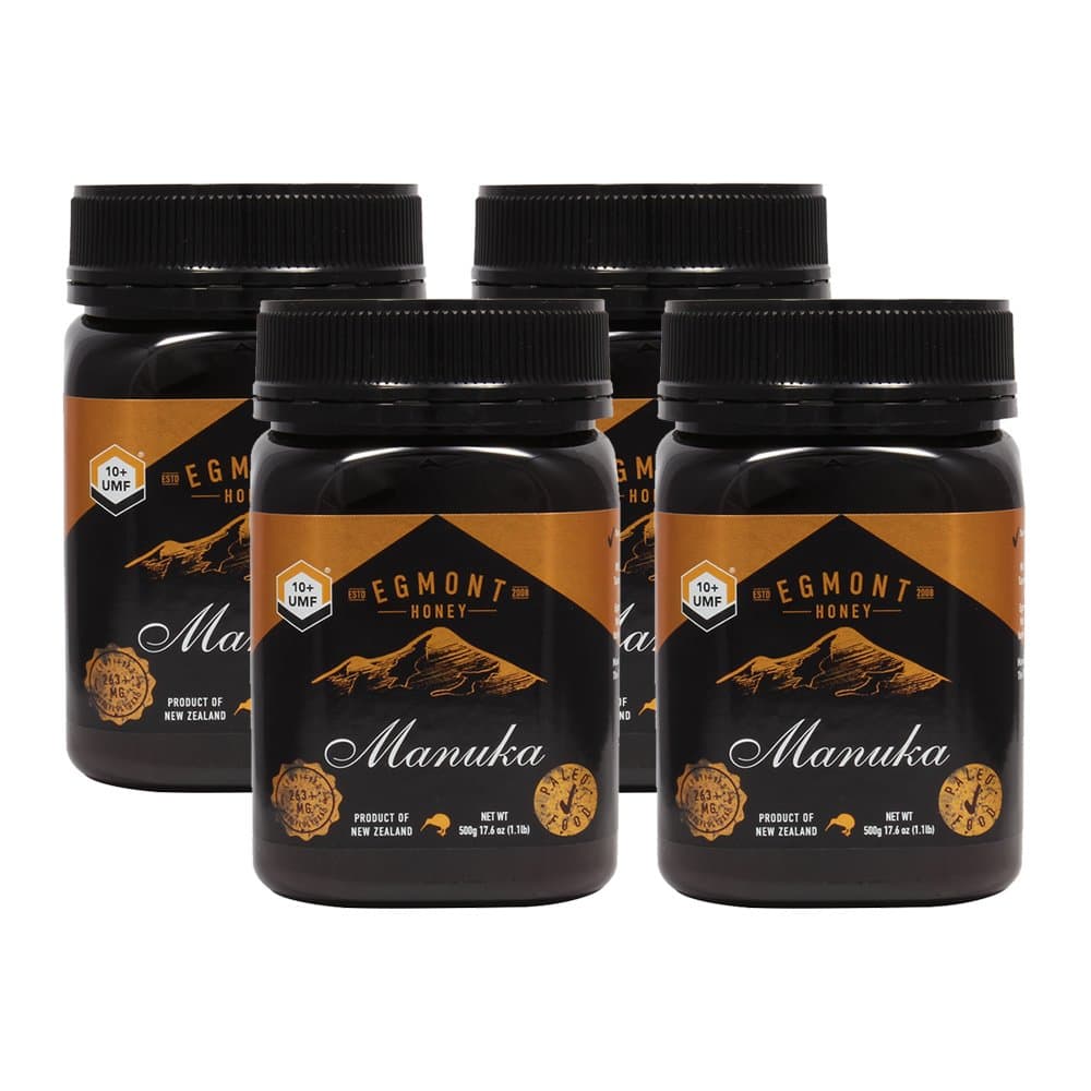 Egmont Manuka Honey UMF 10+ 500g (17.6oz) 100% Pure New Zealand Manuka Honey (Pack of 4)