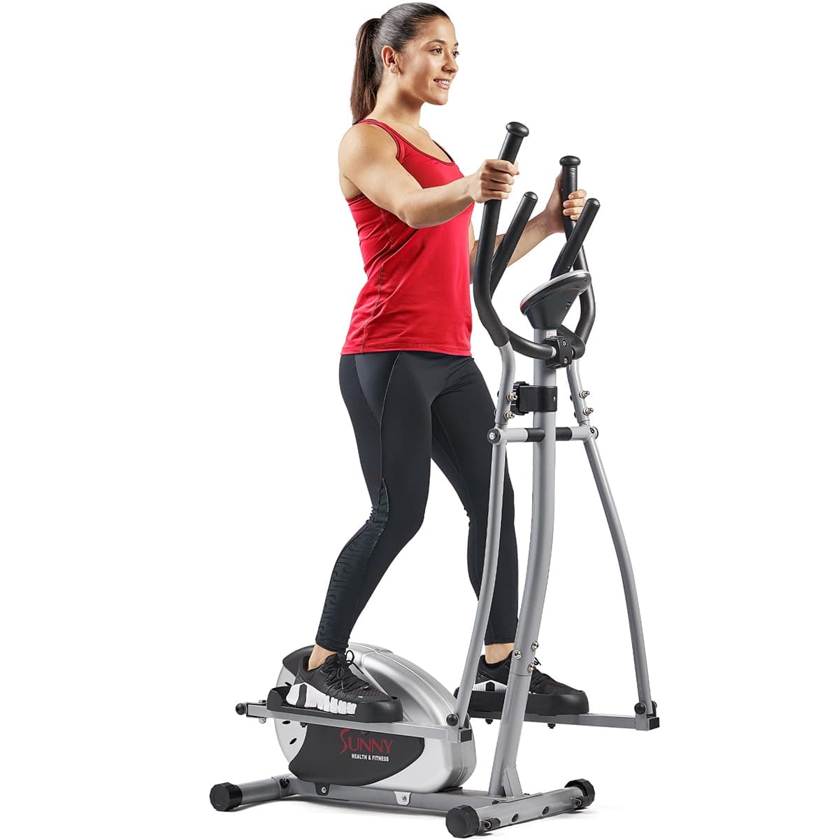 Magnetic Elliptical Machine, Total Body Cross Trainer with LCD Monitor and Pulse Rate Grips, Cardio Exercise Equipment For Home, SF-E905