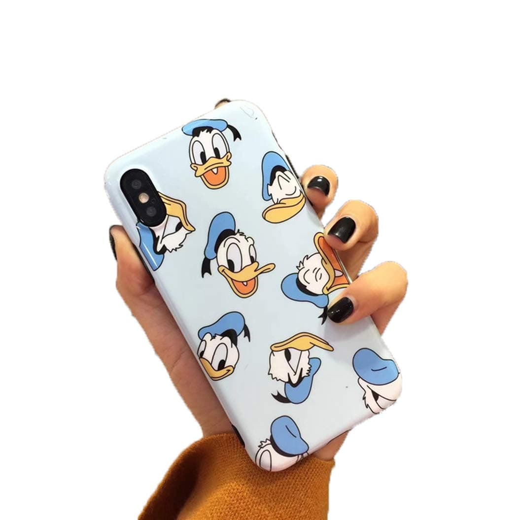 Cradifisho Case for Apple iPhone X/XS 5.8 inches, Disney Donald Duck and Daisy Duck TPU Silicone Case, Donald Duck Phone Case, Couple Phone, Cute Cartoon Apple Protective Case – (B2) Style 2