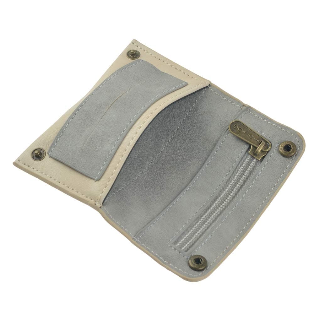 NeraNena Case Pouch 4.4" Pocket Size 100% PU (Light Creme)