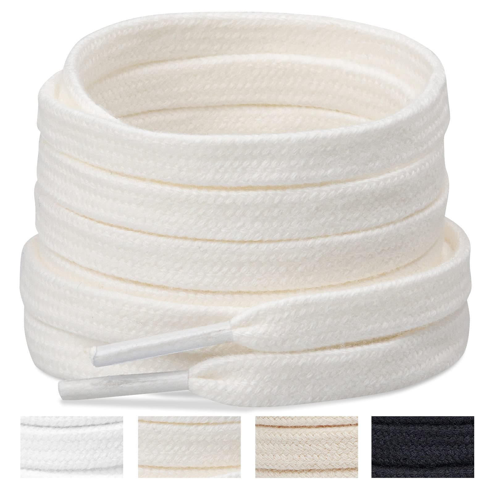 Handshop 2 Pairs Flat Athletic Shoelaces 5/16" in 40"-63" Wide Sneaker Replacement Shoe Laces