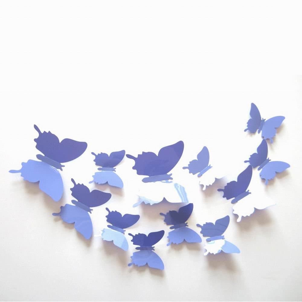 GRC[TM] 3D Blue Butterfly Wall Decor Home Decal Sticker Art Room Removable 3d Mural Stickers Diy Butterfly Design