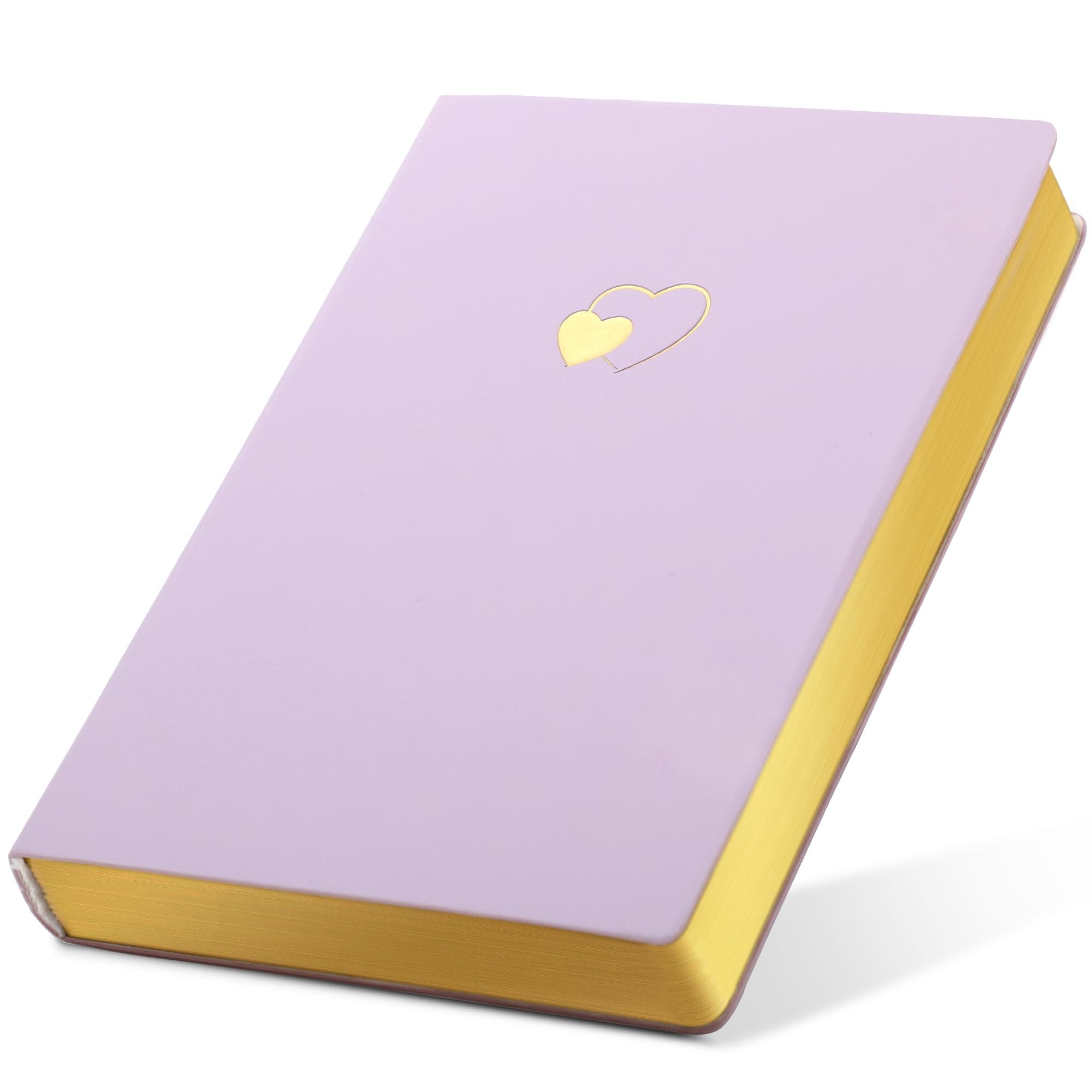 CAGIE Lined Journal Notebook for Women and Girls 256 Pages Cute Diary with Heart-Shaped Leather Journals for Writing A5 Soft Cover Notebooks for Work School, Purple