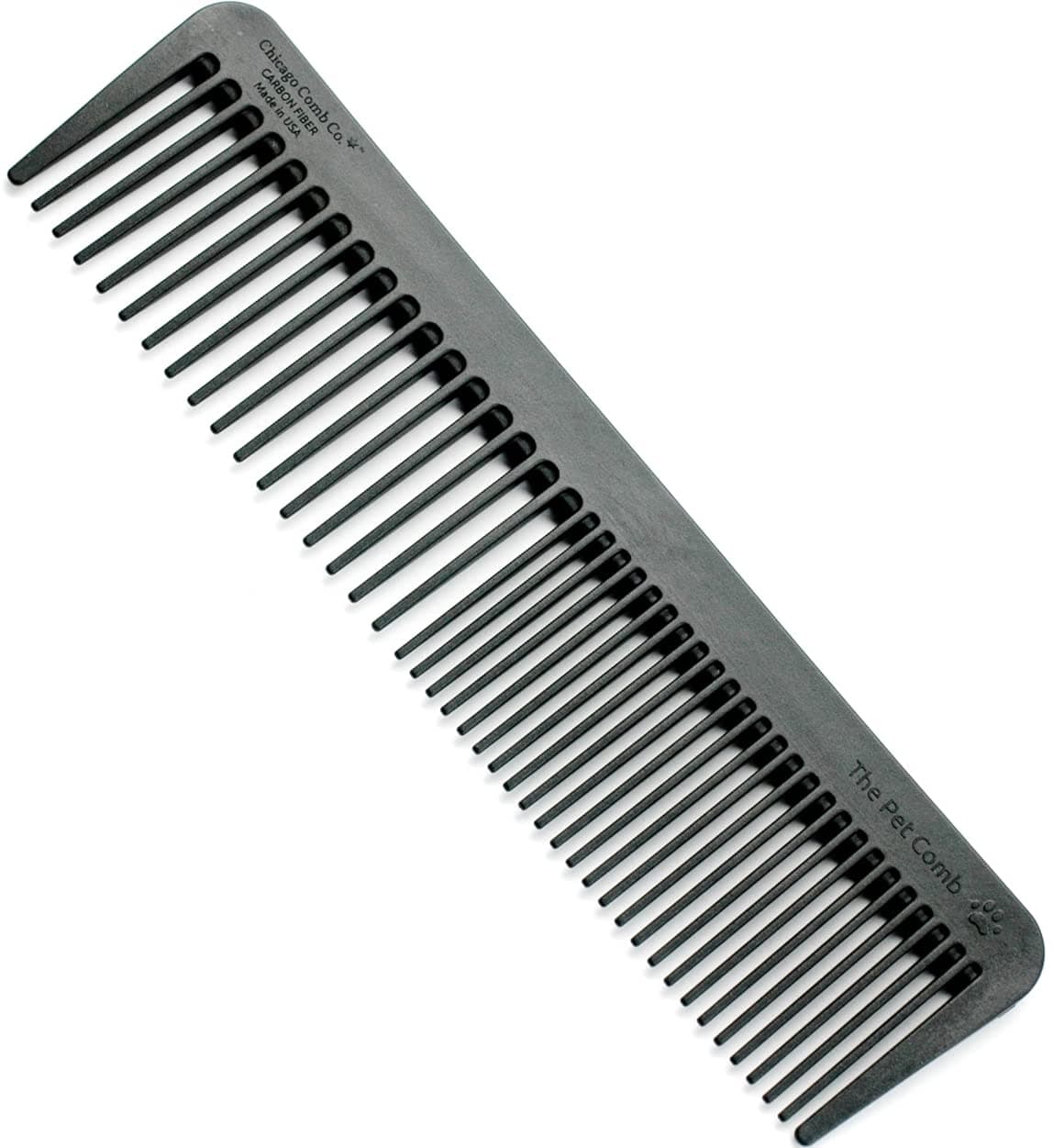 Chicago Comb No. 9 Pet, the XL Comb for Man or Beast, Carbon Fiber, Made in USA