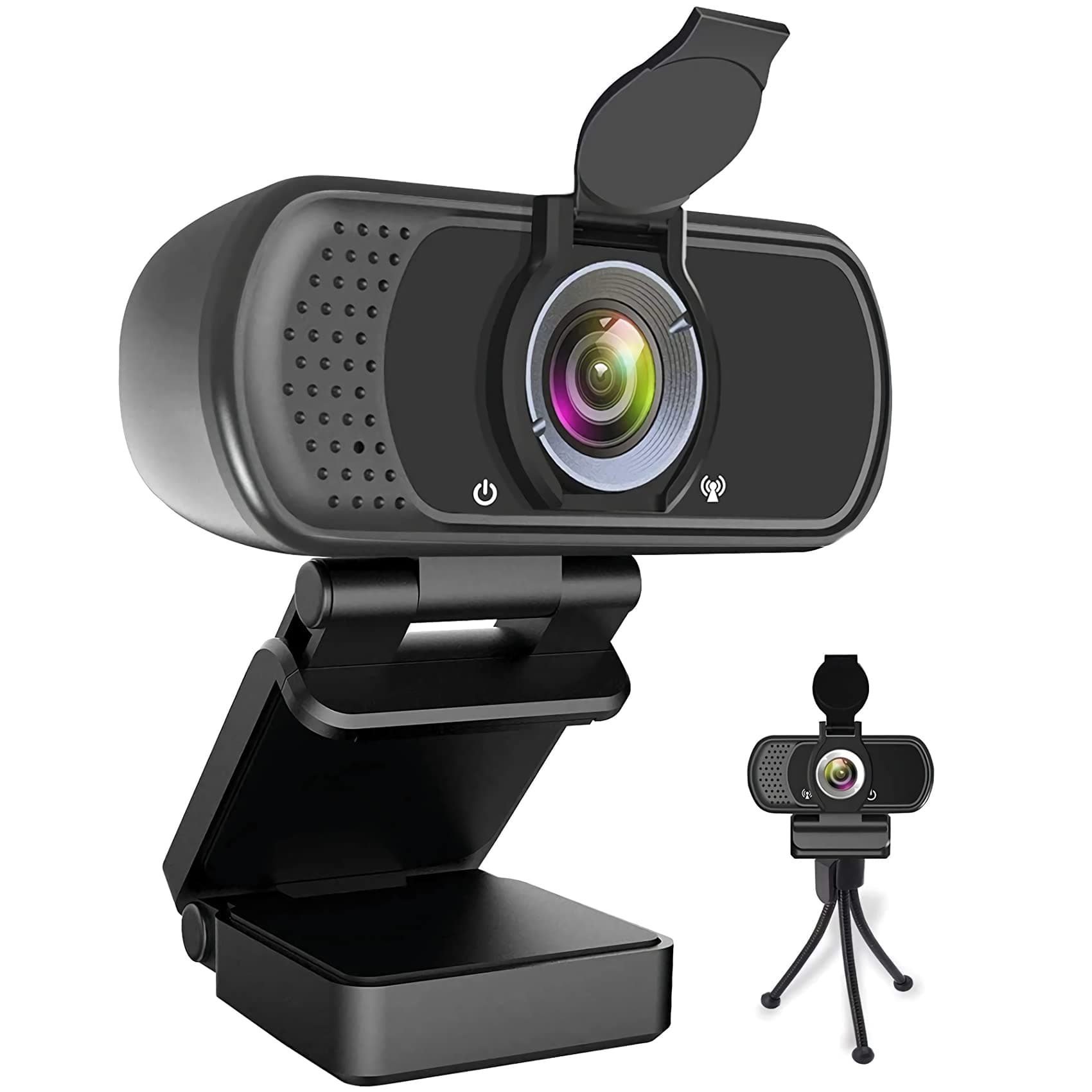 1080P Webcam with Microphone, HD Webcam Web Camera with Tripod Stand, Widescreen USB Computer Camera, Streaming Mic Web cam for Online Calling/Conferencing,Facetime/YouTube Desktop Laptop PC