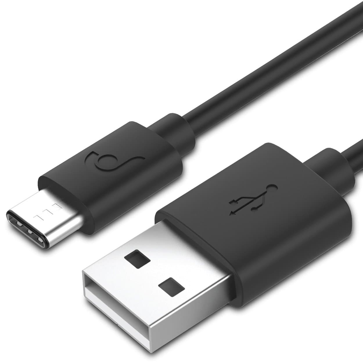 USB Type C Cable (1 FT), Fosmon [56k Ohm Resistor] USB-C to USB A Sync Charging Cable (Black)