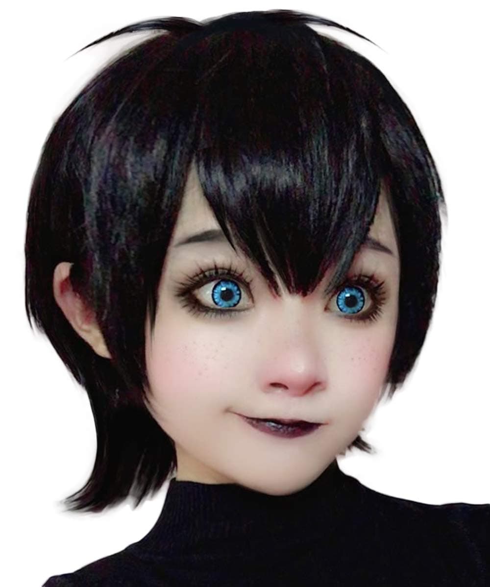 Black Wig Short Curly Hair Wigs for Women Halloween Costume Wigs Heat Friendly Synthetic Wig BU197