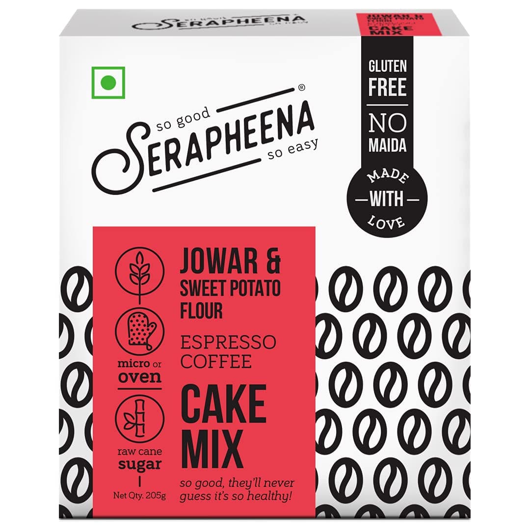Serapheena Espresso Coffee Cake Mix, 205g | Jowar and Sweet Potato Flour, Gluten Free, No Maida, Quick and Easy to Make