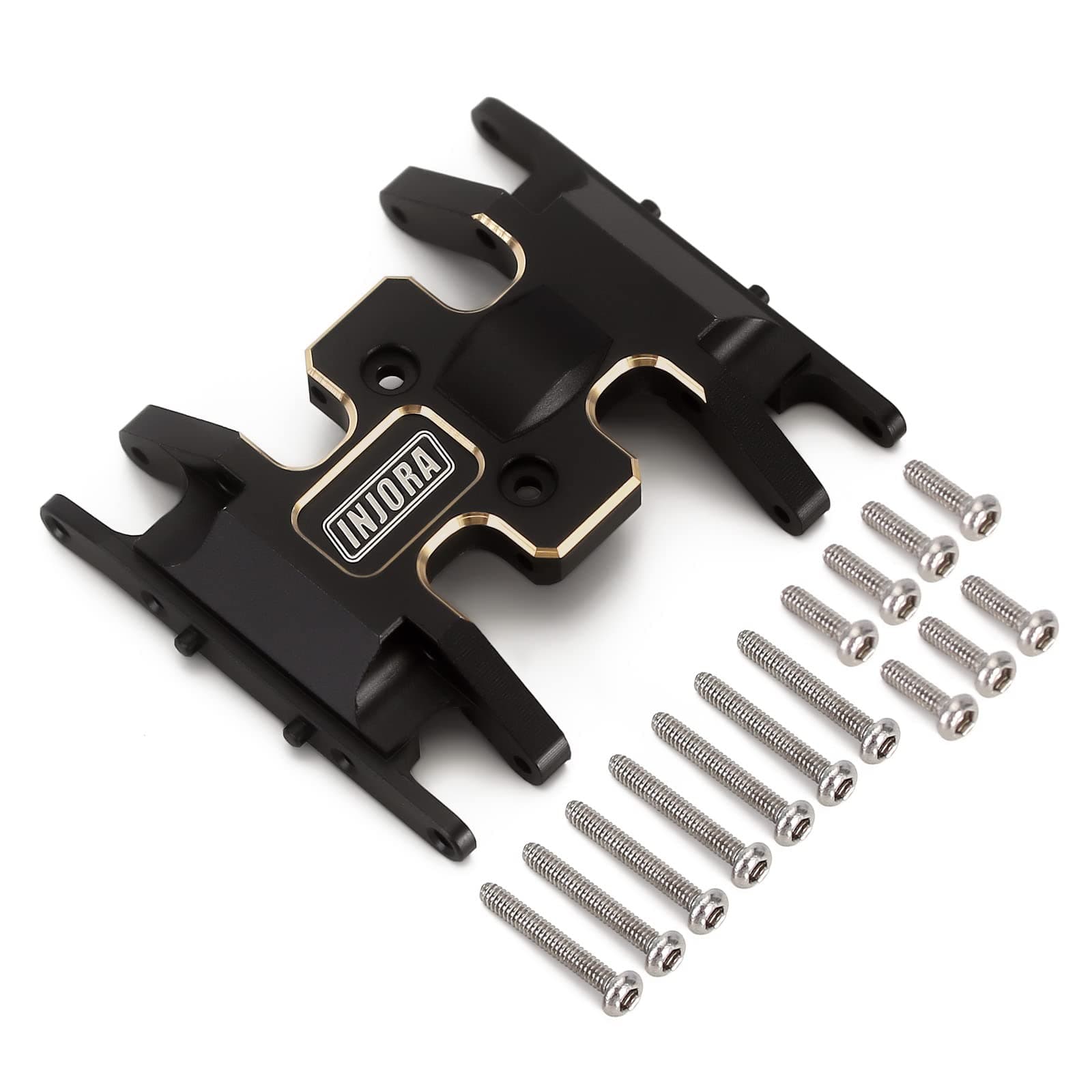 INJORA Brass Skid Plate-Heavy Counterweight Chassis Accessories for 1/24 RC Crawler Car Axial SCX24 Gladiator Bronco C10 JLU Deadbolt Upgrades Parts, 15g