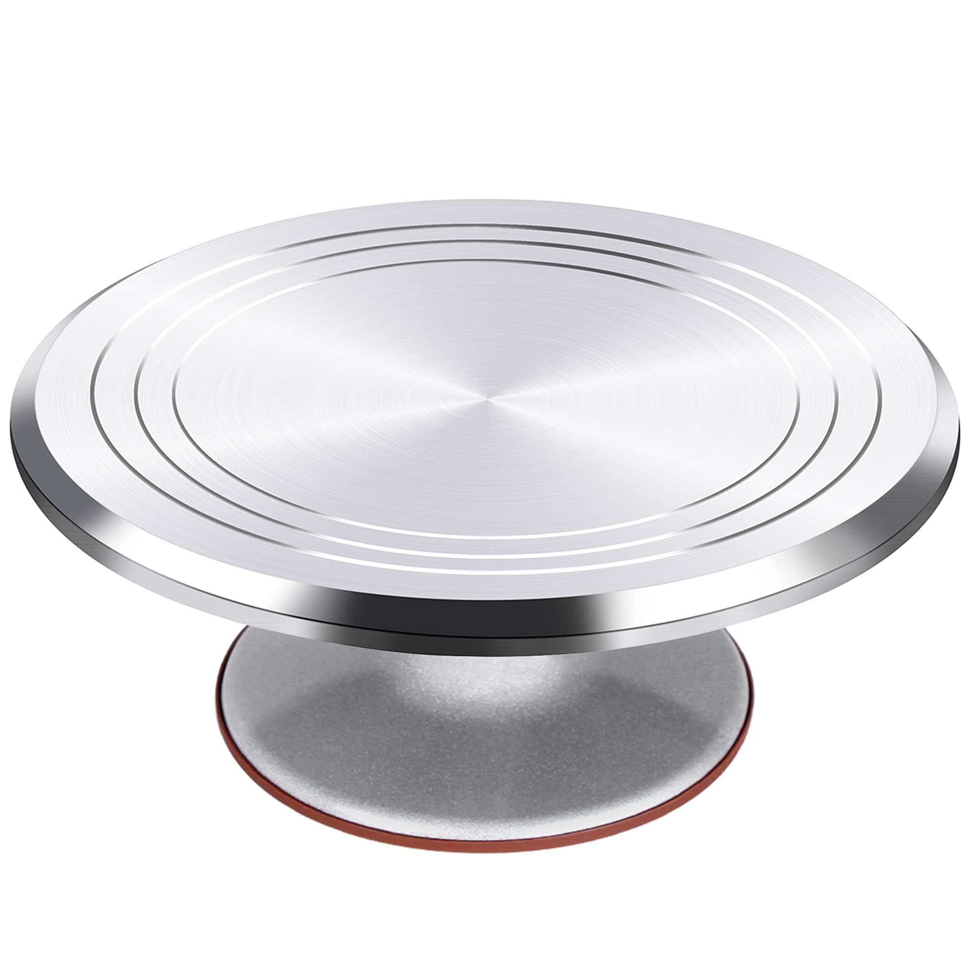 Puroma Aluminium Alloy Rotating Cake Turntable 12' Revolving Cake Stand with Non-slipping Silicone Bottom, Ideal for Cake Decorations, Pastries and Cupcakes