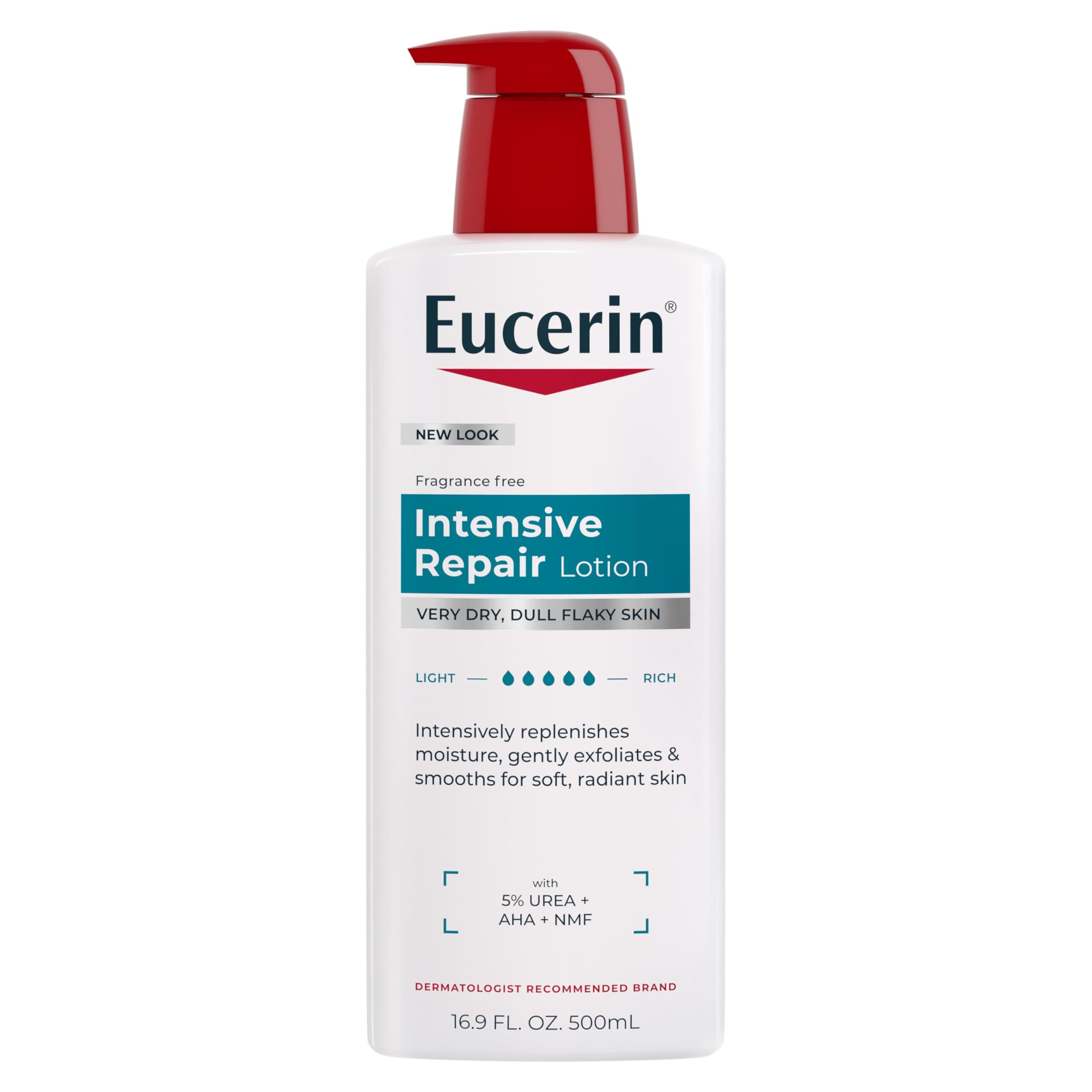 Eucerin Intensive Repair Body Lotion, Lotion for Very Dry Skin, 16.9 Fl Oz Pump Bottle