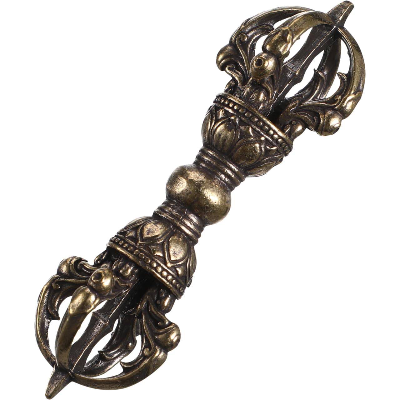 Veemoon Buddhism Supplies Brass Vajra, Vajra Dorje Charm Buddhism Amulet Dorje Phurba Buddhism Religious Supplies for Home Office Tabletop Decoration